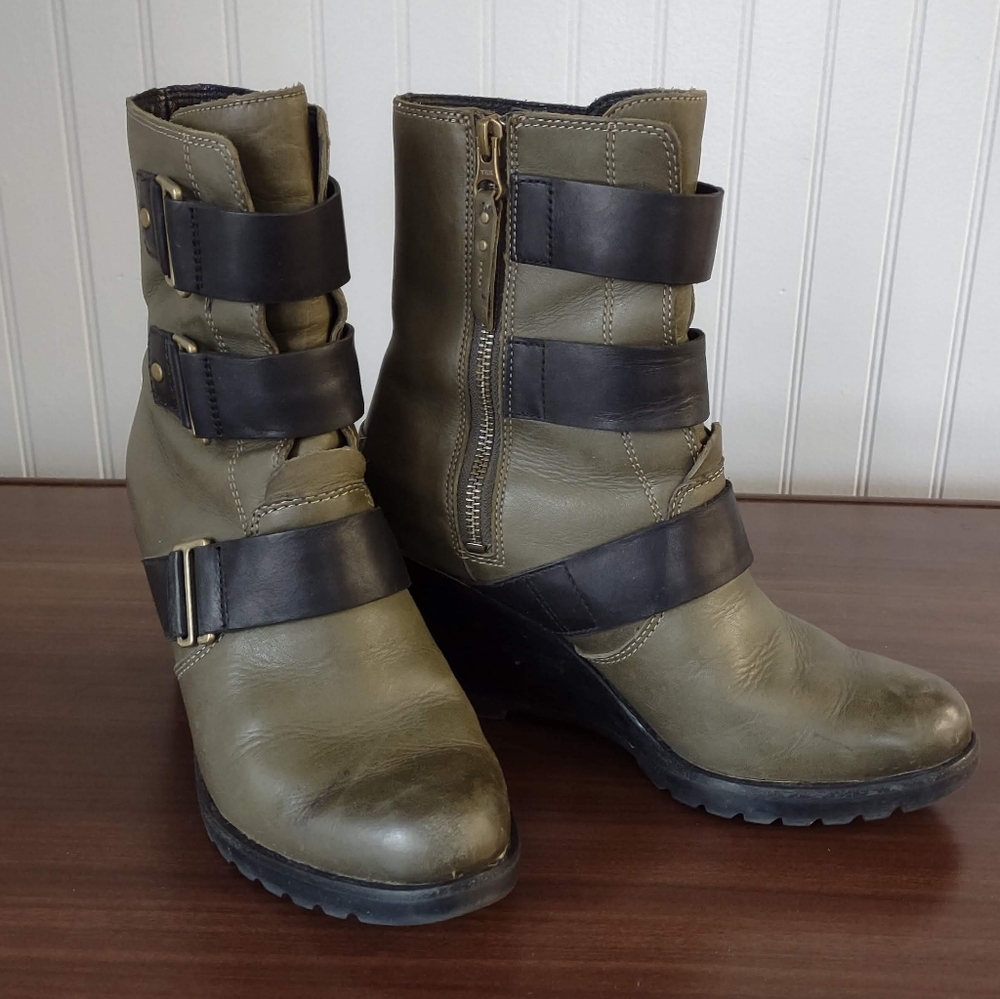 Sorel After Hours Wedge Boot - Nori Green